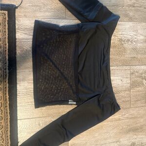 PrettyLittleThing Black Mesh Crop Top